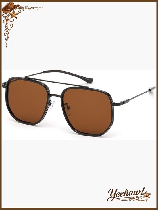 Retro Aviator Sunglasses for Women Men Vintage Square Metal Frame UV Protection main image 4